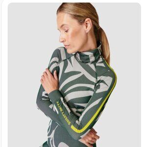 Sweaty Betty Animal Print Funnel Neck Base Layer Top